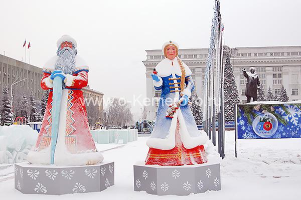 Площадь Советов в Кемерово зимой