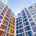 Beautiful modern house with colorful facades