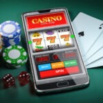 Ирис Казино - бонусы которые помогают дольше держаться в плюсе Online casino and gambling concept. Slot machine on smartphone s